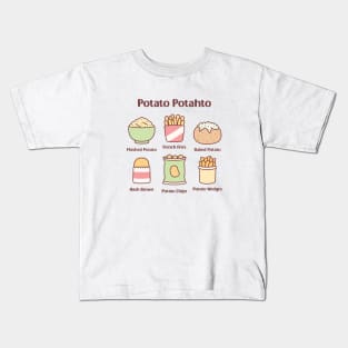 Potato Potahto Mashed Potato French Fries Hash Brown Potato Chips Kids T-Shirt